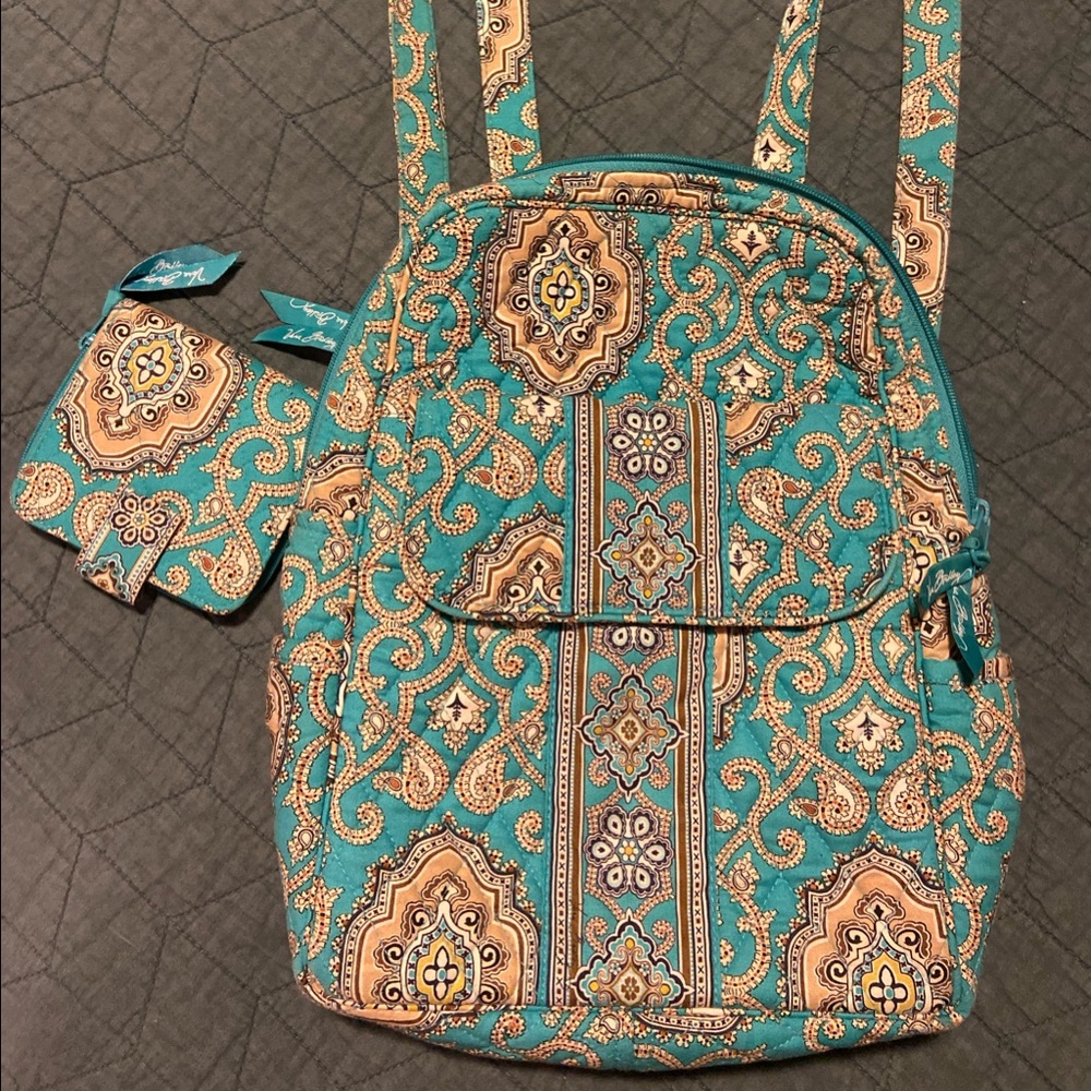 Vera Bradley Teal backpack and wallet